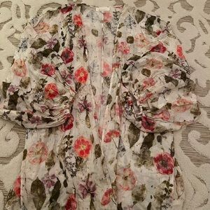 Anthropologie Floral Cardigan